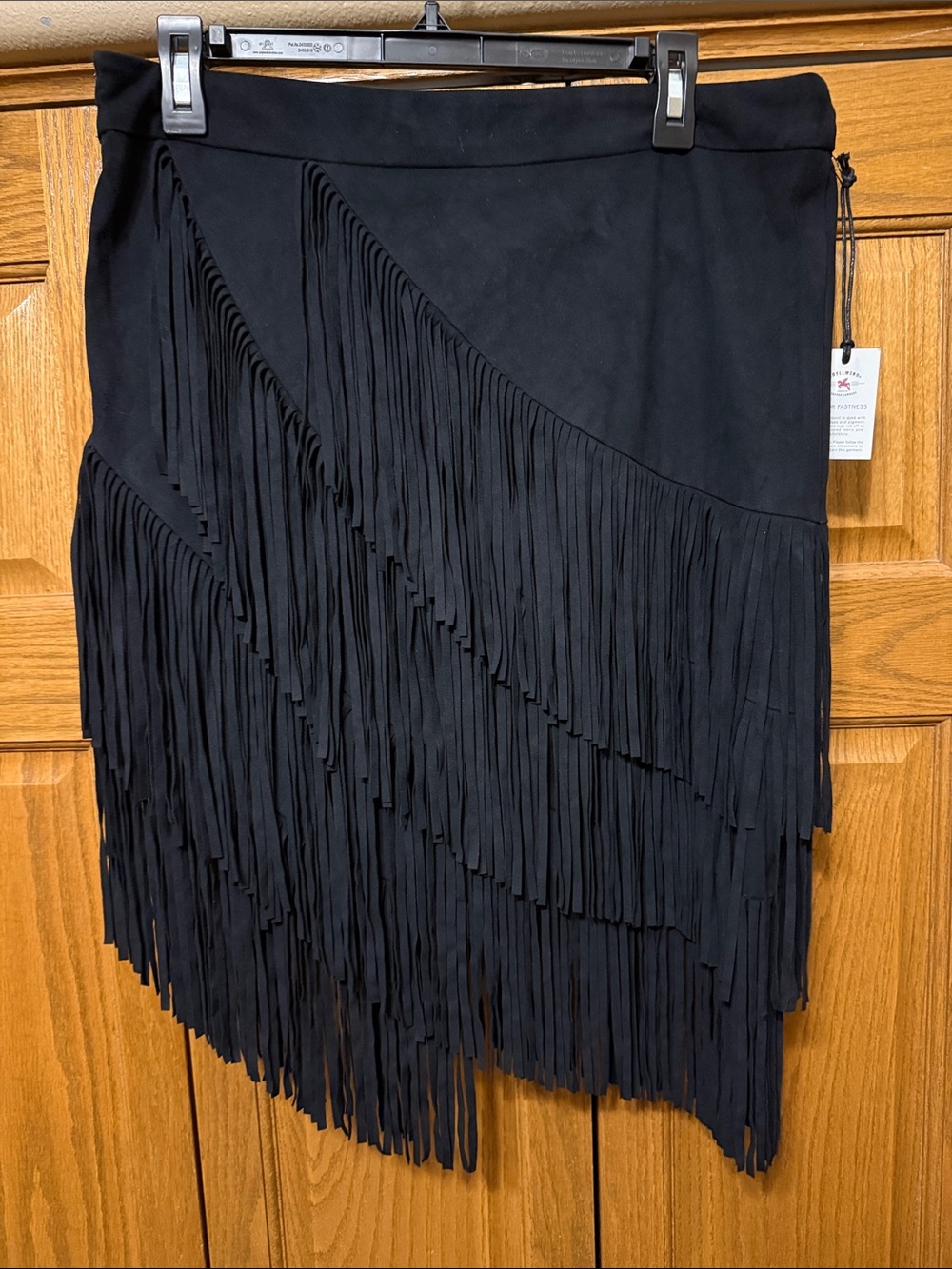 Idyllwind Fueled by Miranda Lambert Faux Suede Fringed Skirt-L-Western-Black